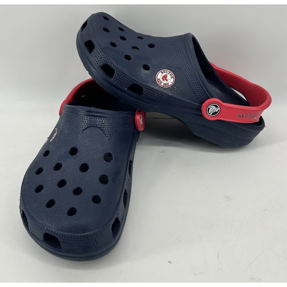 Crocs Classic Slip On Clogs Boston Red Sox MLB Blue Women's 8/9 Men's 6/7